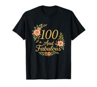 100 And Fabulous Floral 100th Birthday Celebration Funny T-Shirt