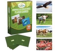 100 Animal, Insect & Ocean Creatures Flash Cards, Realistic Pictures for Fun Learning & Montessori Educational Vocabulary Builder for Preschool Kids, Adults, Schools, Autism, Speech Therapy, ESL, SLP