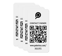 100% Anonymous Sticker Set with QR Code and Free App - 4 Stickers to Easily Secure Valuables Worldwide - Contact in Seconds - No Subscription Costs (White)