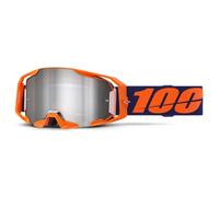 100% Armatic Goggles - Neon Orange / Mirror Silver Flash Lens