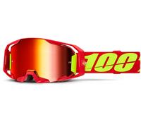 100% ARmatic Motocross Goggles, red-yellow for Men