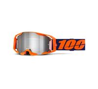 100% ARmatic MX Goggles - Neon Orange - Mirror Silver Lens Quick-Release Lens
