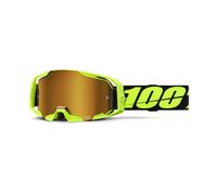 100% ARmatic MX Goggles - Neon Yellow - Mirror True Gold Lens Quick-Release Lens