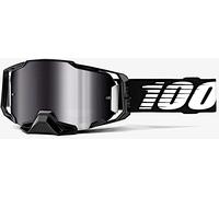 100% Armega Essential Chrome Motocross Goggles, black/white