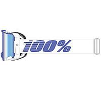 100% Armega Essential Chrome Motocross Goggles, white/blue