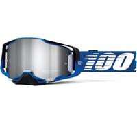 100% ARMEGA Goggle Motocross & Mountain Biking Goggles with Ultra HD Lens & Nose Guard (Rockchuck - Mirror Silver Flash Lens)