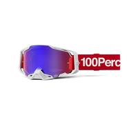 100% ARMEGA Goggles - Eyewear for Dirt Bikes, Motocross, Motorcycle, & Bike Sports - Durable Mountain Biking Goggles - Corbin, Mirror Red/Blue Lens