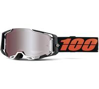 100% Armega HiPER Black Tail Motocross Goggles, black/white/orange, One size