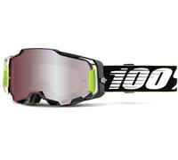 100% Armega HiPER Racr Motocross Goggles, black/white/green, One size