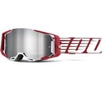 100% Armega MTB Cycling Goggles - Mirror Lens Oversized Deep Red Frame