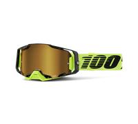 100% Armega MX Goggles Mirror Silver Lens Neon Yellow Neon Yellow