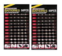 100 Assorted Mixed Alkaline Button Cell Batteries AG1/LR621 | AG3/LR41 | AG4/LR66 | AG10/LR54 | AG12/LR43 | AG13/LR44 Battery for Watches, Calculators, Key Fobs, Toys