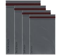 100 Assorted Mixed Grey Mailing Poly Postal Self Seal Bags 4 Sizes 25 from Each iSOUL Extra Small to Large Postage Packaging Assorted Mailers Posting Shipping Post Parcels Package Bags