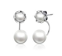 100% Authentic 925 Simulated Pearls Jewelry Special Style Female Drop Earrings