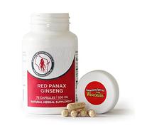 100% Authentic Korean Red Panax Ginseng Capsules -500 mg. Potent Ground Ginseng Root Extract Powder - No Fillers, Binders or Other Additives. (75 ct)