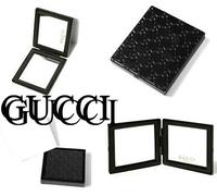 100%AUTHENTIC Ltd Edtn GUCCI BLACK Couture BEAUTY~TOUCH UP~HANDBAG DOUBLE MIRROR