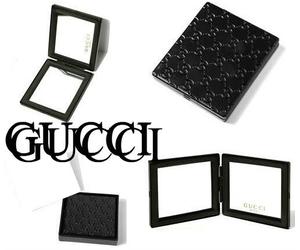 100%AUTHENTIC Ltd Edtn GUCCI BLACK Couture BEAUTY~TOUCH UP~HANDBAG DOUBLE MIRROR