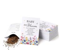 100 Baby in Bloom Seed Packet Favours for Baby Shower Guests, Eco-Friendly Wildflower Seed Envelopes, Botanical Baby Shower Decorations & Keepsakes (Seeds Not Included)
