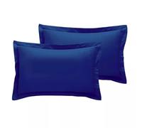 100% Bamboo Flat Bed Sheet Ultra Soft Eco-Friendly Breathable Moisture-Wicking Hypoallergenic Sustainable Bedding Bamboo Pillowcases Sold Separately (Navy Blue, 2 x Oxford Case)