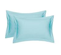 100% Bamboo Flat Bed Sheet Ultra Soft Eco-Friendly Breathable Moisture-Wicking Hypoallergenic Sustainable Bedding Bamboo Pillowcases Sold Separately (Duck Egg, 2 x Oxford Case)