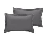 100% Bamboo Flat Bed Sheet Ultra Soft Eco-Friendly Breathable Moisture-Wicking Hypoallergenic Sustainable Bedding Bamboo Pillowcases Sold Separately[Grey, 2 Oxford Cases]