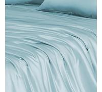 100% Bamboo Flat Bed Sheet Ultra Soft Eco-Friendly Breathable Moisture-Wicking Hypoallergenic Sustainable Bedding Bamboo Pillowcases Sold Separately [Duck Egg, Super King]