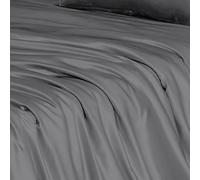 100% Bamboo Flat Bed Sheet Ultra Soft Eco-Friendly Breathable Moisture-Wicking Hypoallergenic Sustainable Bedding Bamboo Pillowcases Sold Separately [Grey, Double]
