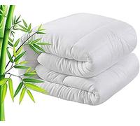 100% Bamboo Organic Fibre Cotton Duvet Quilt TC600 Comforter 13.5 Tog Deluxe Luxury Soft Organic Natural Hypoallergenic, Best Hotel Quality, Super Soft, Warm & Cosy, Anti Allergy (Single 135x200cm)