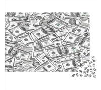 100 Banknotes Dollars 1,000 Piece Puzzle For Adults | Jigsaw Puzzle with Premium & Durable Pieces with Precise Interlocking Design for Stress Relief 1000pcs (75x50cm)
