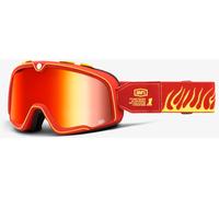 100% Barstow Death Spray Fire Motocross Goggles, red/yellow