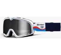 100% Barstow Lucien Motocross Goggles, white-blue for Men