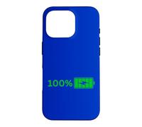 100% Battery -100% Battery I Funny High Energy Percent Case for iPhone 16 Pro
