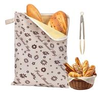 100% Beeswax Bread Bags, Reusable Beeswax Bread Bags for Freezer & Refrigerator, 43cm×33cm Natural Storage Bags for Sourdough & Artisan Loaves (N)
