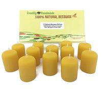 100% Beeswax Candles - One dozen (12) Hand Poured Votive Candles in Natural