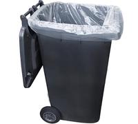 100 Bin Bags Black/Clear Heavy Duty Wheelie Refuse Sacks Strong Liners Rubbish Bags for Outside and Garden Bin - Strong Garbage Bags Pack of 100 (Clear)