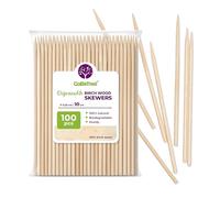 100 Birch Skewer Sticks 10cm x 2.5mm | Durable Wooden Barbecue and BBQ Skewers | Eco-friendly Accessories for Baking Meat, Fruits and Crafts