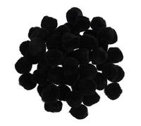 100 Black 12mm Craft Pom Poms | Fluffy Acrylic Pompoms