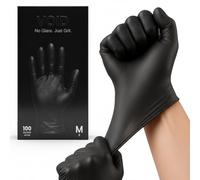 100 Black Nitrile Disposable Gloves, VOID Premium Gloves M, Powder-Free Food Safe Comfortable Strong Grip Disposable Gloves for Daily Heavy-Duty Tasks.