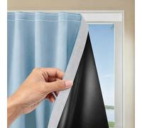 100% Blackout Blind, Self Adhesive Curtains Portable Blackout Blind for Windows Living Room Bedroom Nursery Loft RV Car, Hook & Loop Strip, No Drilling (100W x 160H cm,Blue)