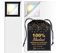 100% Blackout Blind White (118"x 59") Curtains Window Cove [DIY Cut to Any Size or Shape] [Hook & Loop Tabs][ Portable Bags for Travel ] [Light & UV Blocking ] for House,Baby Nursery,Apartment