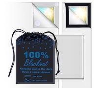 100% Blackout Blind White (79"x 59") Curtains Window Cove [DIY Cut to Any Size or Shape] [Hook & Loop Tabs][ Portable Bags for Travel ] [Light & UV Blocking ] for House,Baby Nursery,Apartment