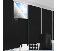 100% Blackout Blinds FADOTY 79" x 57" Blackout Window Cover Travel Blackout Curtains for Nursery Bedroom Dorm Room Windows Temporary Blackout Shades for Night Shift Worker Traveler, Black & Silver