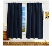 100% Blackout Curtain Panels, Rod Pocket Window Curtains for Nursery, 84 inches Drop Cold and Full Light Blocking Draperies,Dark blue,132x213cm