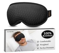 Weighted Eye Mask for Sleeping - Blackout Eye Mask for Sleeping, Soft Memory Foam, 3D Contoured, Eye Cover for Women Men, Airplane, Travel(Black)