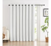 100% Blackout Linen Curtains for Bedroom,White Black Out Curtains 84 Inch Long 1 Panel Extra Wide Farmhouse Window Curtains for Living Room,Grommet Room Darkening Curtains & Drapes,100" W x 84" L