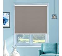 100% Blackout Roller Blinds, Thermal Insulated Window Shades for Home & Office, Easy Fit, Brown Color, 165cm W x 160cm H, Energy Efficient, Light Blocking, Privacy Protection