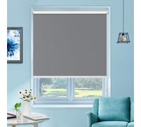 100% Blackout Roller Blinds - Thermal Insulated Window Shades for Home & Office - Easy Fit, Grey, 160cm W x 160cm H - Perfect Light Blocking Solution