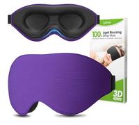 100% Blackout Sleep Mask for Women Men- Laitver Perfect Eye Sleeping Mask for Side Sleeper, Zero Eye Pressure, 3D Cutout Ultra Soft & Comfortable Blindfold for Travel Essentials/Nap- Dark Purple