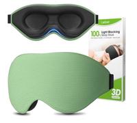 100% Blackout Sleep Mask for Women Men- Laitver Perfect Eye Sleeping Mask for Side Sleeper, Zero Eye Pressure, 3D Cutout Ultra Soft & Comfortable Blindfold for Travel Essentials/Nap- Cyan