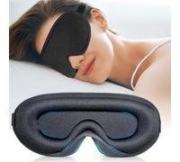 100% Blackout Sleep Mask for Women & Men, Soft and Comfortable Eye Mask for Sleeping, Eye Mask with Adjustable Strap for Sleeping, Nap, Meditation, Travel(Black)